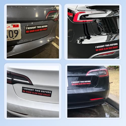 Image of 2 Pack Anti Elon Bumper Magnet, I Bought This Before We Knew Elon was Crazy Car Magnetic Sticker, Vintage Pre Madness Edition Removable Magnet for Vehicles