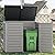 COCLUB 4.6 ft x 4.1 ft Resin Outdoor Storage Shed, 49.5 Cu Ft Extra Large Horizontal Tool Sheds, Multi-Purpose Storage Cabinet for Trash Cans, Garden Tools, Lawn Mower, Double Lockable Doors