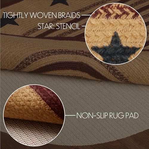 VHC-Brands-Potomac-Jute-Rug-Oval-Stencil-Stars-wPad-36×60 VHC Brands Potomac Jute Rug Oval Stencil Stars wPad 36×60