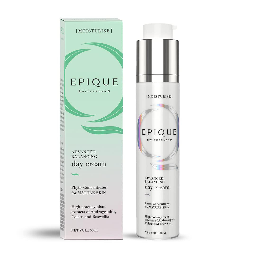 EPIQUE,Switzerland Advanced Balancing Day Cream | Non-Greasy Formula for Oily Skin | Enhances Skin’s Moisture Balance | Reduces excess oil & Decongest Pores | Minimizes Blemishes|Dermatologically Tested, (50ml)