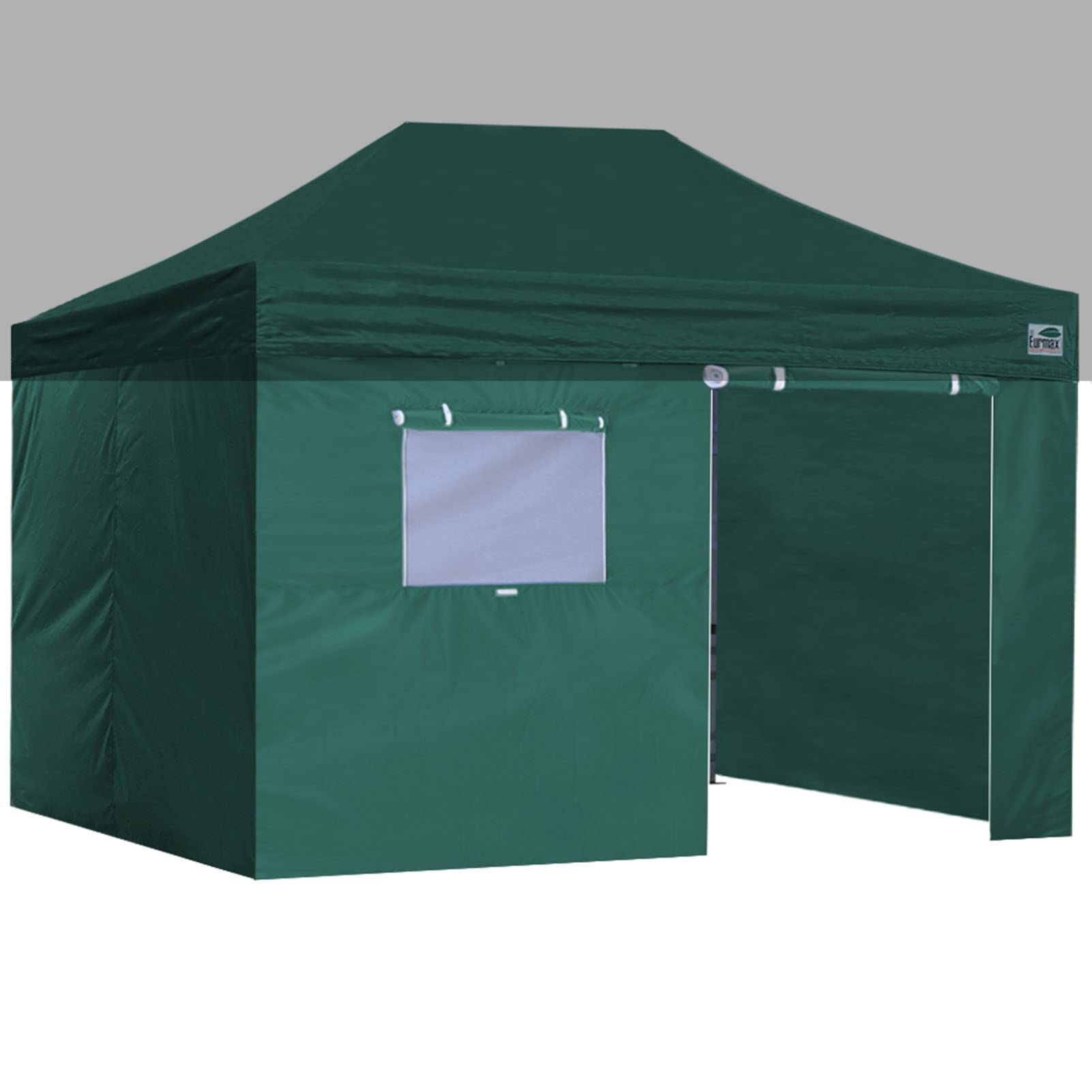 Eurmax USA Full Zippered Walls for 10 x 15 Easy Pop Up Canopy Tent,Enclosure Sidewall Kit with Roller Up Mesh Window and Door 4 Walls ONLY,NOT Including Frame and Top (Forest Green) — image 1