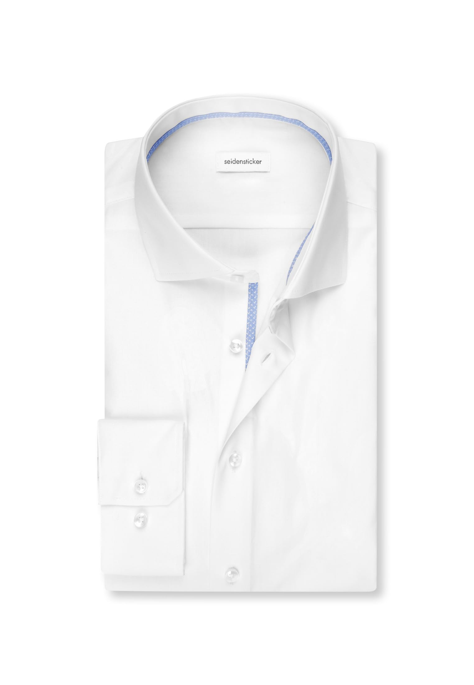 Seidensticker Męska koszula slim fit z długim rękawem popelina, biały, 40