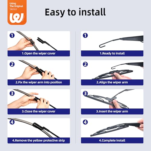 Image of 24 inch+17 inch Windshield Wiper Blades with 13 inch Rear Wiper Replacement for GMC Terrain /Chevy Equinox 2010 2011 2012 2013 2014 2015 2016 2017-OEM Quality All-Weather Top Lock Wipers(Set of 3)