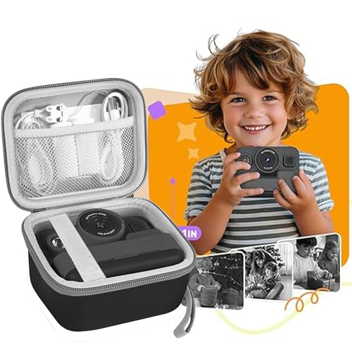 Image of Leayjeen Kids Camera Case Compatible with Dylanto /GKTZ /HiMont /CAMCLID /ESOXOFFORE Kids Instant Print Camera, for 1080P Printed Photos,Christmas Gifts and Birthday Gifts for Kids（Black）(Case Only)