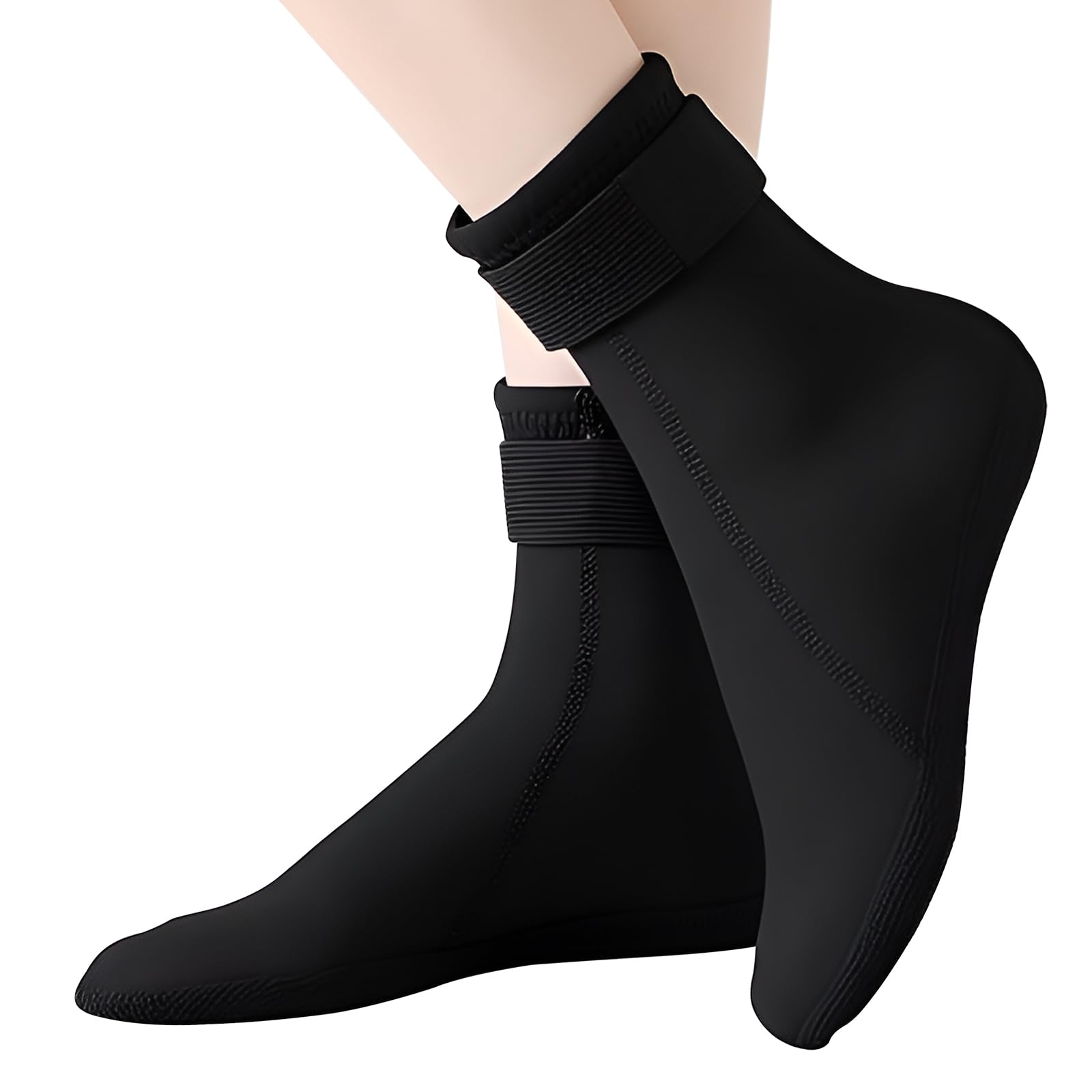 Gkhlg 1 Pair of Kids Neoprene Swimming Socks Aqua Sock with Super Stretchy Non-Slip Grip Swim Socks for Kids’ Water Sports in Pool Beach Diving (UK, Age, One Size, Regular, 12-1 Big Kid, Black) — image 1