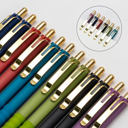 Image of Linbsunne Ballpoint Pens Black Medium Point 1mm Pen with Super Soft Grip Ball Point Pen for Men Women Retractable Pens (Vintage-18 pcs)