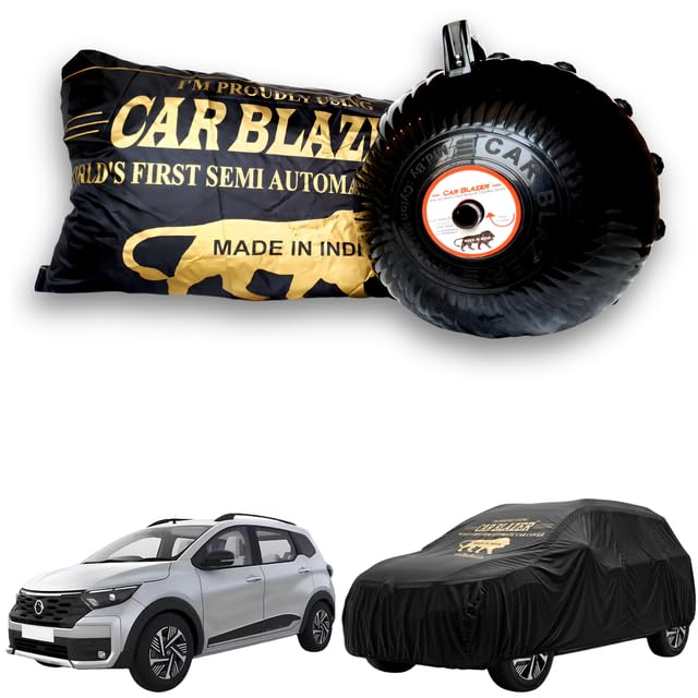 Image of CARBLAZER Portable & Semi-Automatic Full Body Car Covers - Heavy Duty Device | Dust Proof | UV Safe | Water Resistant | Anti-Theft & Scratch Proof Covers, Compatible for Nissan Gravite Black