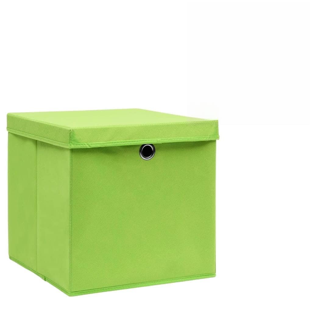 Aufbewahrung & Organisation – Haushaltsbedarf – Aufbewahrungsboxen mit Abdeckungen, 10 Stück, 28 x 28 x 28 cm, Grün
