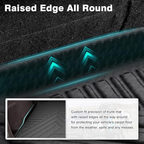 Image of Mixsuper Custom Fit for Cargo Liner 2011-2021 Jeep Grand Cherokee All Weather Durable Odorless Rear Trunk Liner Cargo Mat Black
