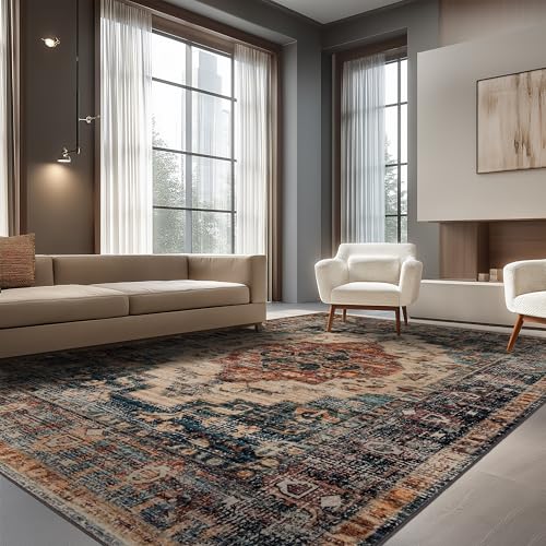Image of Ruaruarug Washable Area Rug 8x10 for Living Room, Ultra Soft, Brown