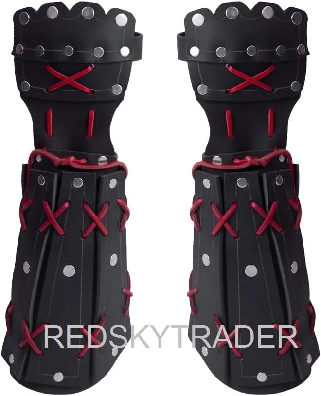 Leather Samurai Armor | Medieval Viking Cosplay Armor | Leather Knight Armor |Steampunk Fantasy Unisex Viking Armor (Black Arm Armor) - Image 4