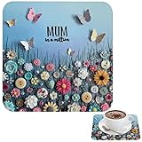 Material de alta calidad: los posavasos únicos para bebidas del día de la madre están hechos de material acrílico de alta calidad y se pueden limpiar o lavar a mano y secar rápidamente.