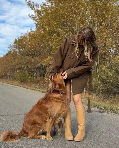 Image of Women's Knee High Riding Boots Round Toe Side Zipper Chunky Block Heel Tall Boots Comfortable Pull on Wide Calf Boots
