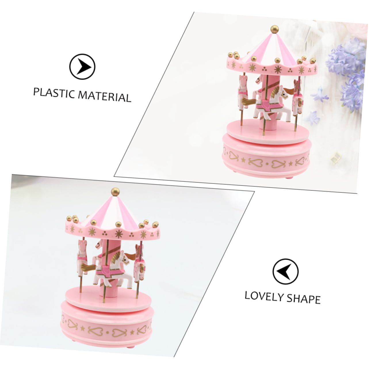 MAGICLULU Carillon Giostra Musicale Rosa in Plastica, 1 Pezzo
