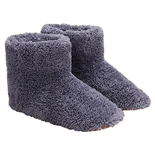 Bnf® 2xWinter Electric USB Warmer Foot Plush Heated Warm Slipper Home Shoe Grey Clothing Shoes & Accessories | Womens Shoes | Slippers-image-10