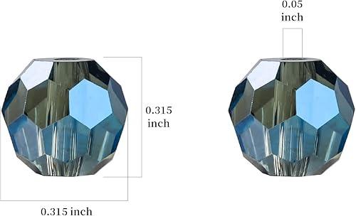 Miniatura 2 de 200 cuentas redondas de cristal champán de 0.315 pulgadas para la fabricación de joyas, cuentas de vidrio de Novborcz facetadas, cuentas de cristal