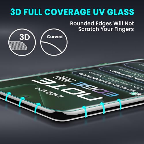 Image of FIRST MART Military-Grade Gorilla UV Tempered Glass for Infinix Note Edge - 9H Hardness, Edge-to-Edge, Bubble-Free | Black