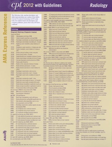 Amazon | CPT 2012 Express Reference Coding Card Radiology | American ...