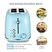 REDMOND 2 Slice Toaster Retro Stainless Steel Toaster with Bagel, Cancel, Defrost Function and 6 Bread Shade Settings Bread Toaster, Extra Wide Slot and Removable Crumb Tray, Blue, ST028