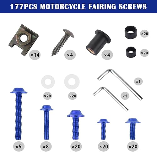 Miniatura 3 de Kit de pernos de carenado de motocicleta, tornillos de aluminio M5 M6, tornillos de fijación de carenados para accesorios de motocicleta, pernos