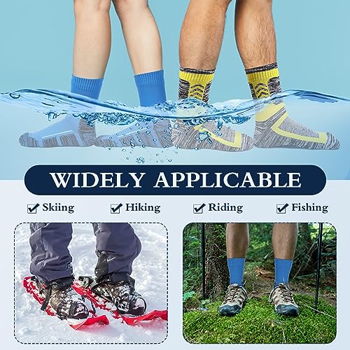 Image of Jeyiour 2 Pairs Waterproof Socks Unisex Waterproof Breathable Outdoor Skiing Hiking Wading Fishing Socks for Men Women