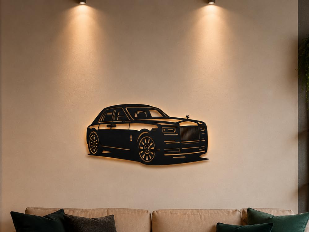 Rolls Royce Phantom MDF Wall Art | Premium Wooden Car Wall Decor | Black Decorative Wall Hanging for Living Room, Bedroom, Office, Garage, Showroom & Man Cave | Modern Home Decor-image-43