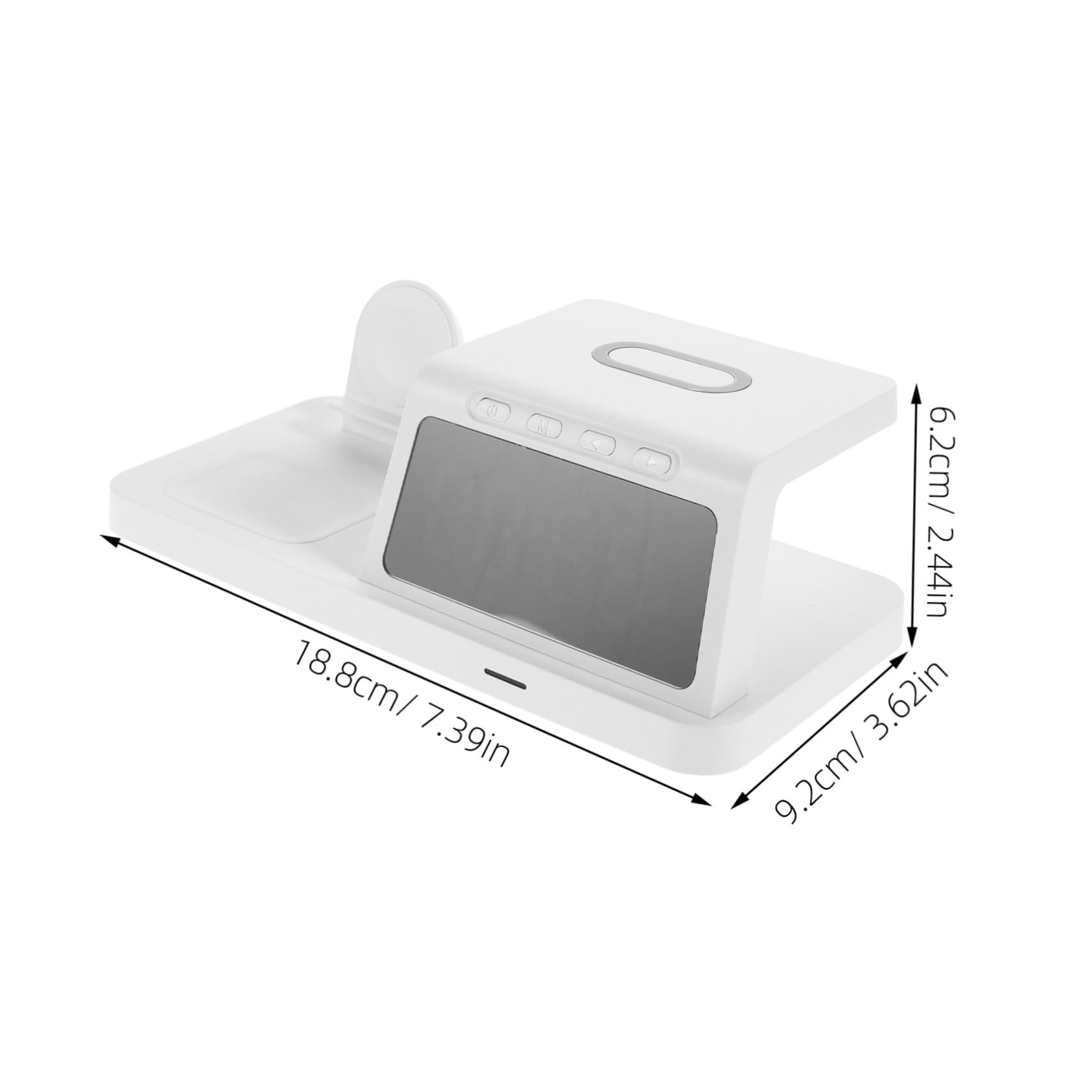 Gadpiparty 15w Caricatore Wireless con Orologio Stazione di Ricarica Supporto per Ricarica Wireless Rapida da Compatibile con Vari Dispositivi Design Moderno per Comodino o Ufficio