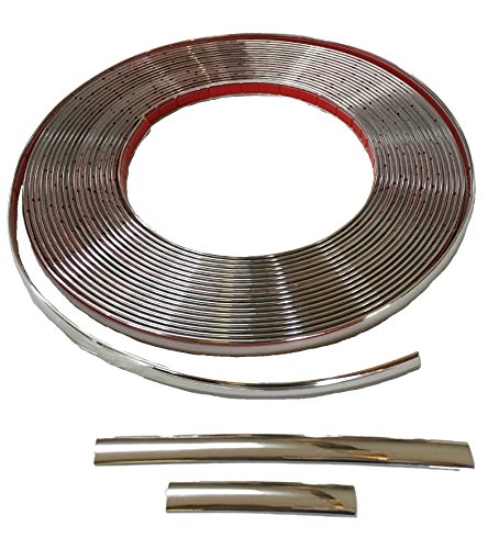 15 metri di rotolo listello in cromo argento asta autoadesivo  effetto cromato barra auto auto auto camion anche per la casa Styling listello cromato tubo 6 mm 8 mm 10 mm 12 mm