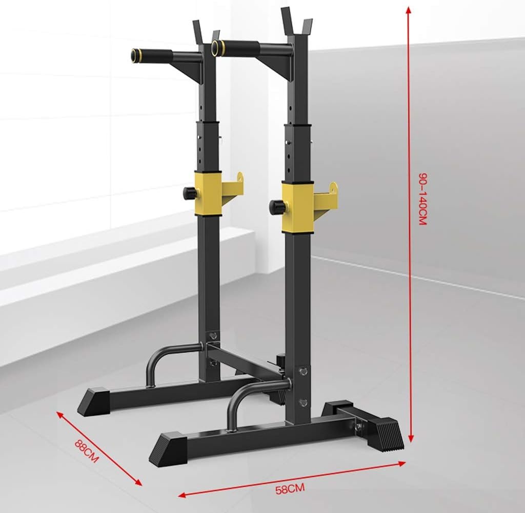 Fitness Power Rack Barbell Squat Rack Steel Barbell Rack Weight Lifting Height Adjustable Barbell Rack Indoor Fitness Equipment Squat Cage Home Gym