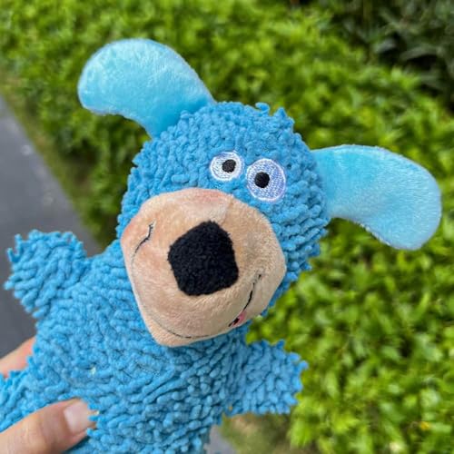 Juguete mordible interactivo para perros en peluche azul miniatura 3