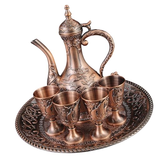 Bnf®Wine Pot Kit European Tea Set for Dining Room Wedding Gift Ornaments Red Bronze|Home & Garden | Kitchen, Dining & Bar |1 Set Wine Pot and Cups