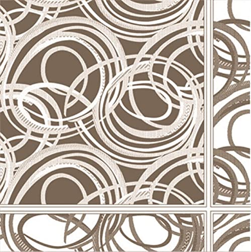 Pierrot,Serviettes en papier, 50 pièces, couleur marron, 40 x 40 cm, ligne verte plus - Airlaid, décorée Galaxie