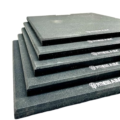 Image of Rubber Tiles Ideal for Free Weight Areas, Heavy Lifting Zones & Cross Training Boxes /Gyms, Heavy Duty 25mm Thick Rubber Exercise Gym Floor & Equipment Mats (Black, Pack of 4)