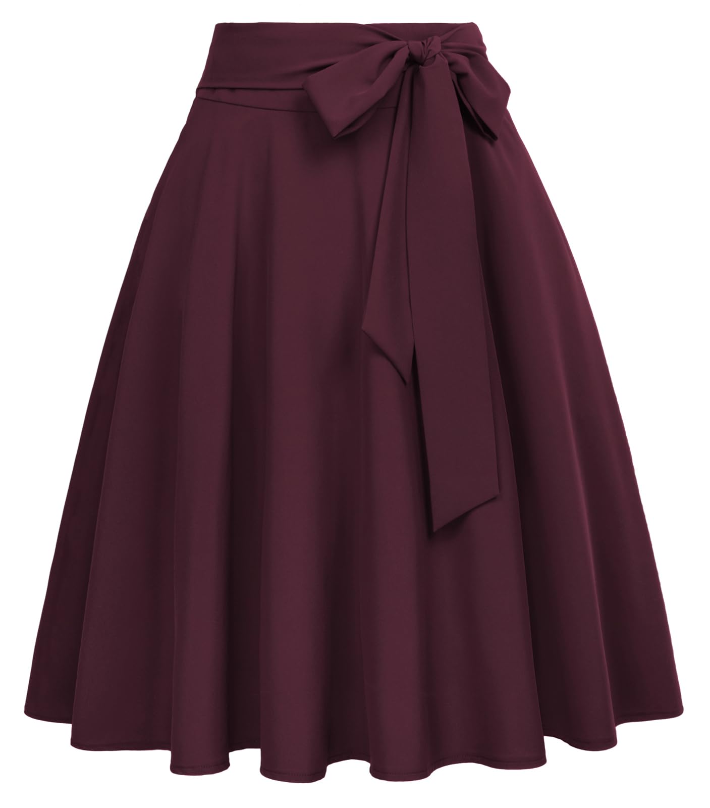 Belle Poque Damen Midi Röck 50er Knielang Rock mit Gürtel