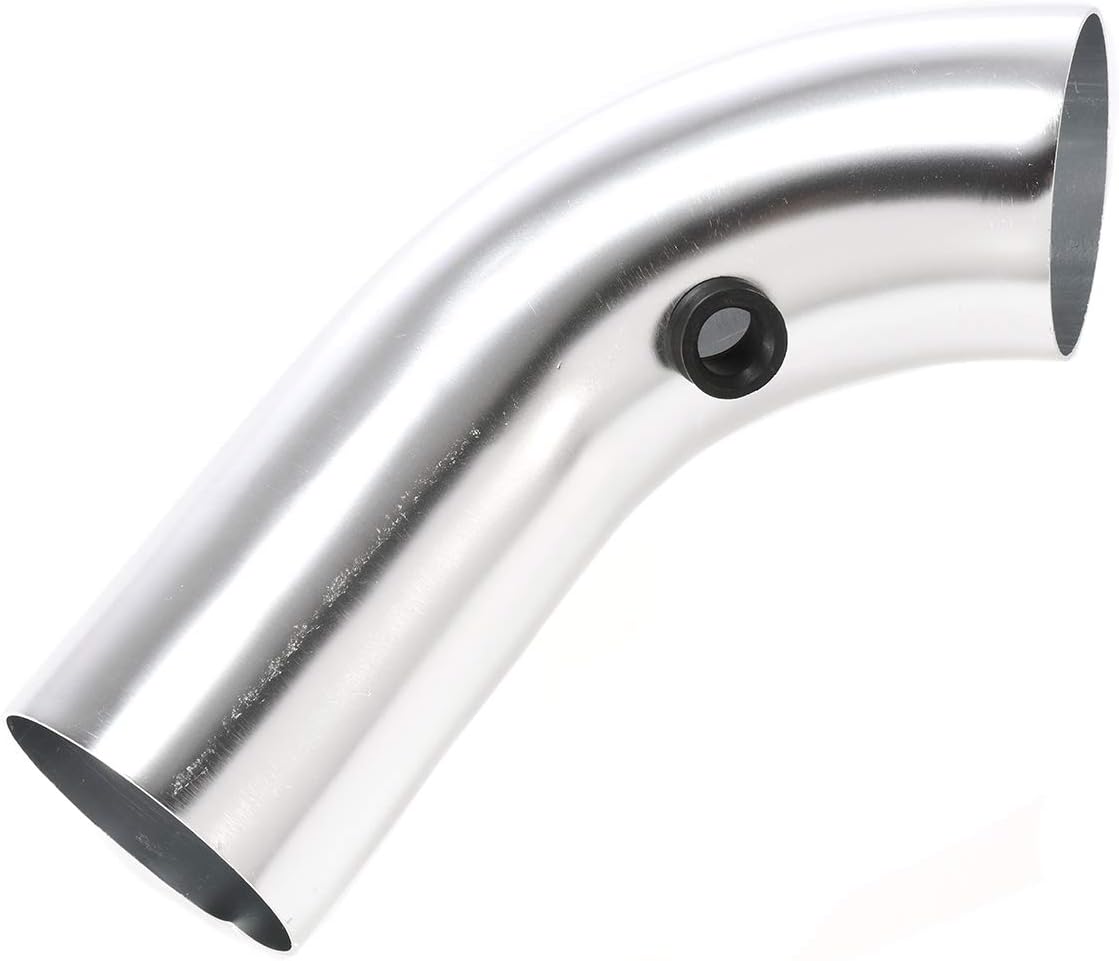 Partol 3" Cold Air Intake Pipe, Universal Cold Air Intake Induction Kit Aluminum Air Intake Pipe Hose With Filter - Silver