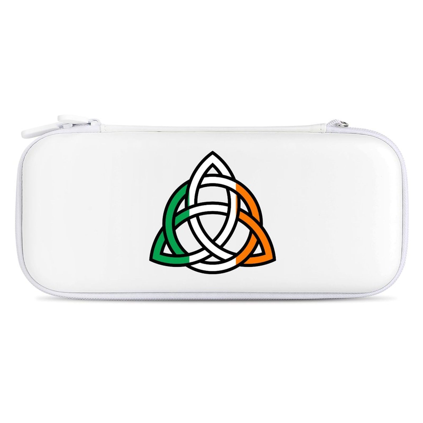 Irish Ireland Celtic Tribal Compatible with Switch Carrying Case Hard Travel Game Bag Pouch with 15 Games Accessories White-style