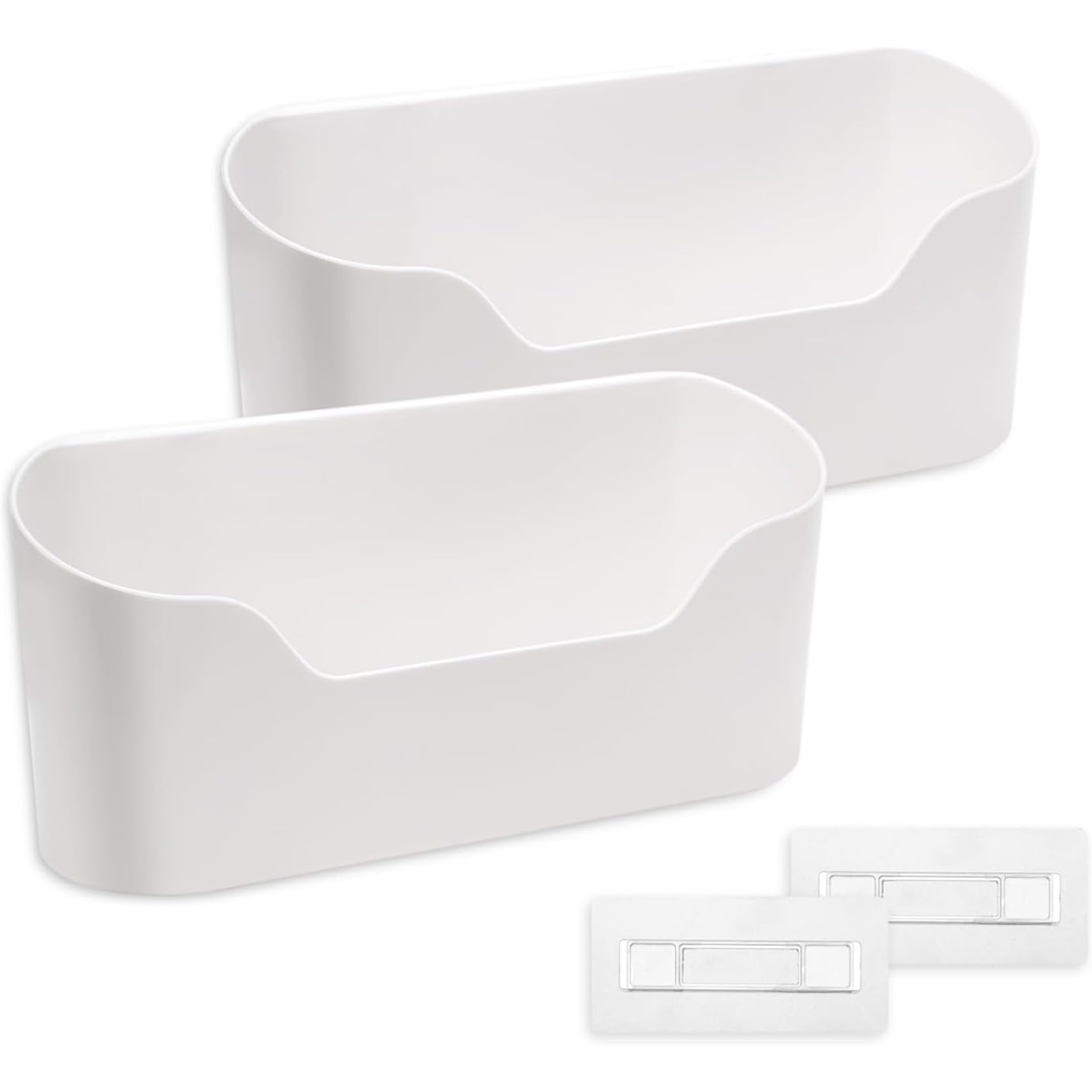 Uanqfegy Adhesive Cabinet Door Organizer, 2PCS Plastic Wall Mount Storage for Kitchen Bathroom, 9.2x4.3x2.7