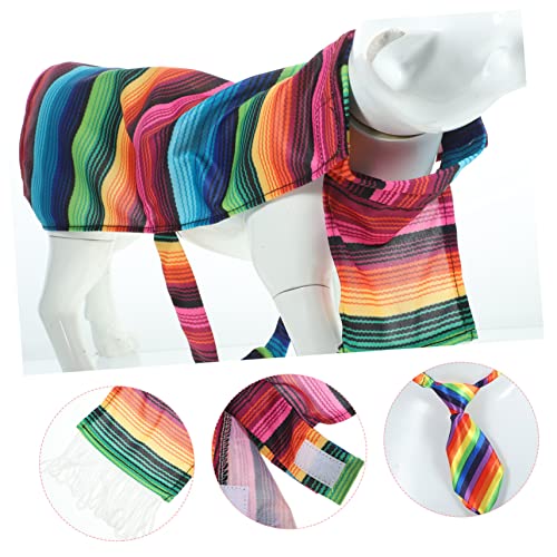 Disfraz mexicano para perros BESPORTBLE poncho 2 piezas miniatura 3