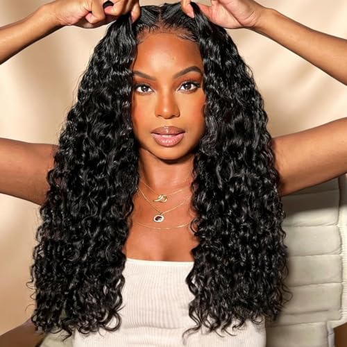 Curly Glueless Wigs Human Hair Pre Plucked Pre Cut 24