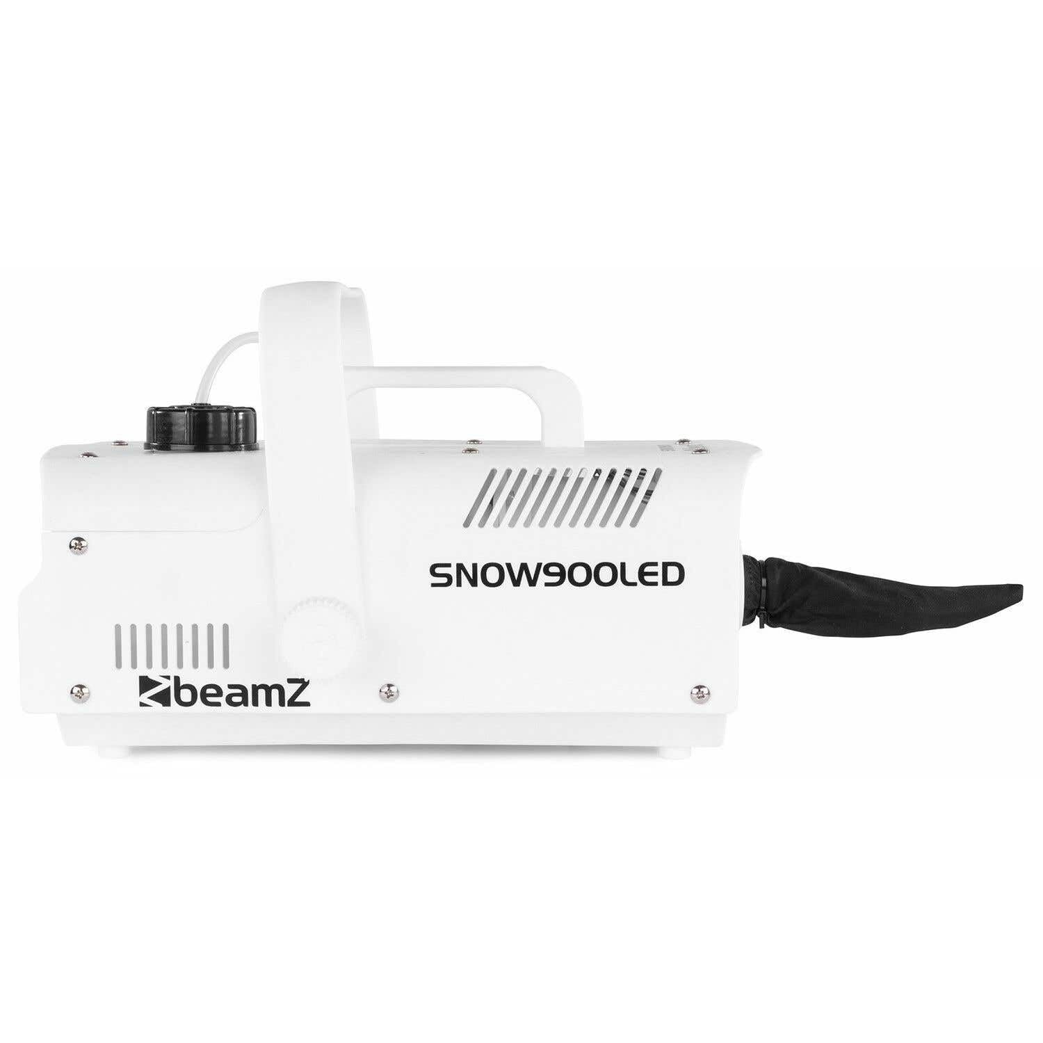beamZ Snow 900 LED Schneemaschine Schneekanone Effektmaschine (900 Watt, farbig, RGW LEDs, 1 Liter Tank, Fernbedienung, Tragebügel) weiß