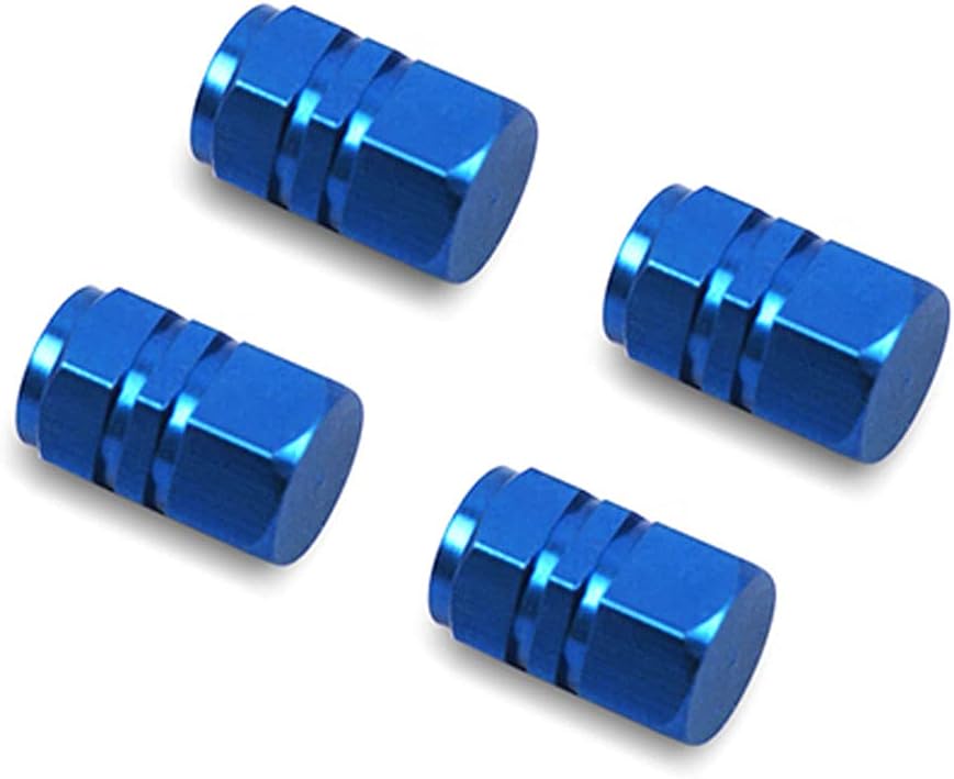 Beauenty Tire Rim Valve Air Port Dust Cover Stem Caps, Pack of 4, (Blue)