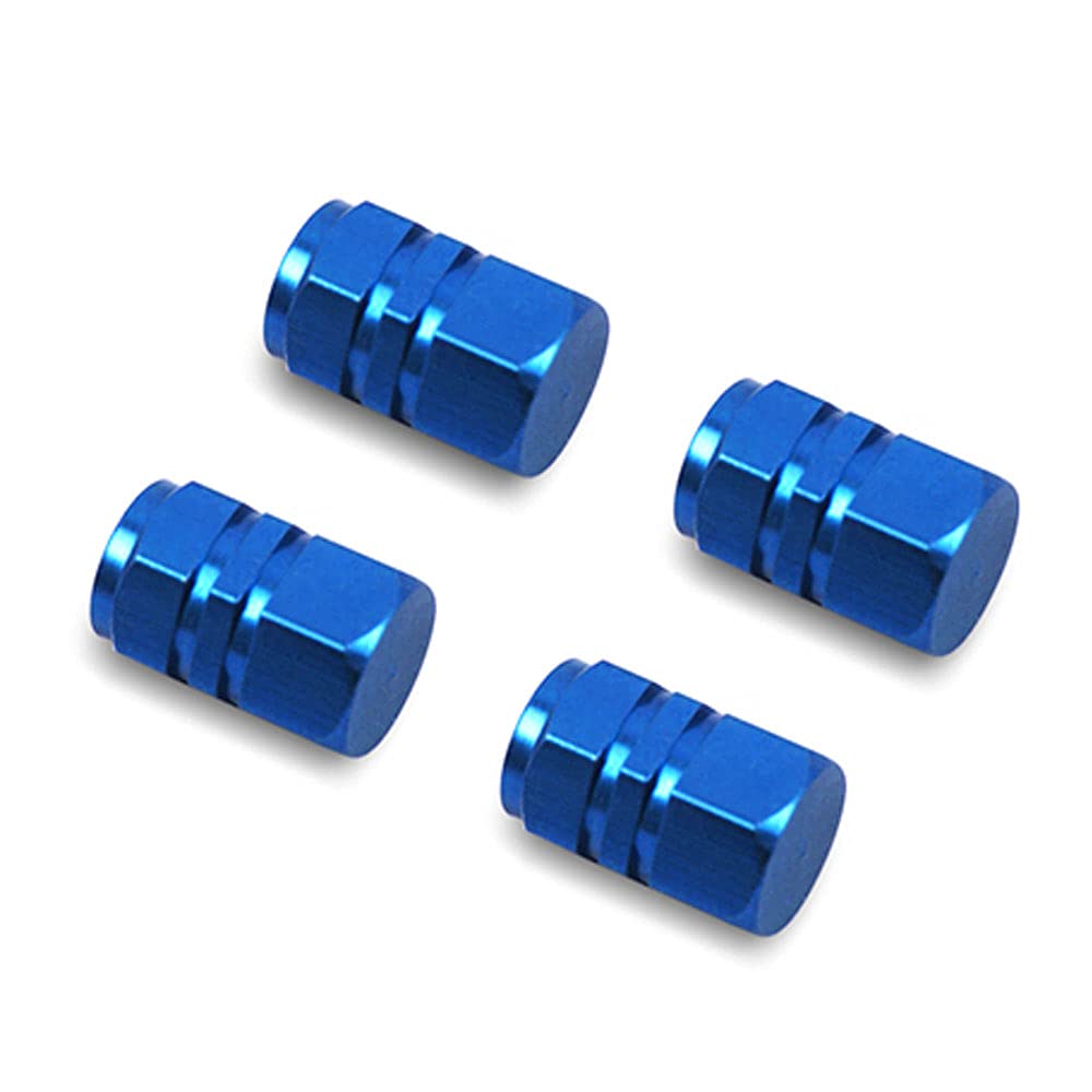 Beauenty Tire Rim Valve Air Port Dust Cover Stem Caps, Pack of 4, (Blue)