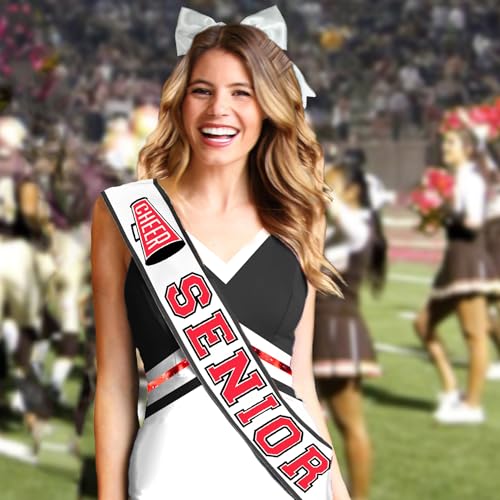 RhinestoneSash Red and Black Cheer Senior Sashes - PREMIUM GRADE SATIN Cheerleader Sash - Senior Night Supplies2