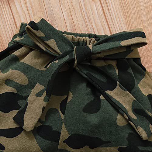 Amawmw Baby Girl Clothes Set Daddys Little Girl Ruffle Romper Top Camouflage Pants Newborn Infant Baby Girl Outfit #TOP4