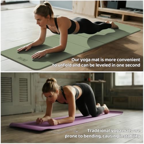 Image of Foldable Yoga Mat (12mm) Exercise Mats for Home Workout,Comfortable and Durable,Thick-Portable Folding Mat,Non Slip,Pilates Mat Thick,Outdoor Use,Meditation,Travel,Camping(71 inchx24 inch x0.47 inch)
