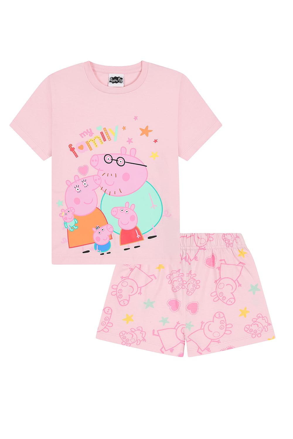 Peppa Pig Girls Short Pyjamas Kids PJ's (3-4 Years) Pink