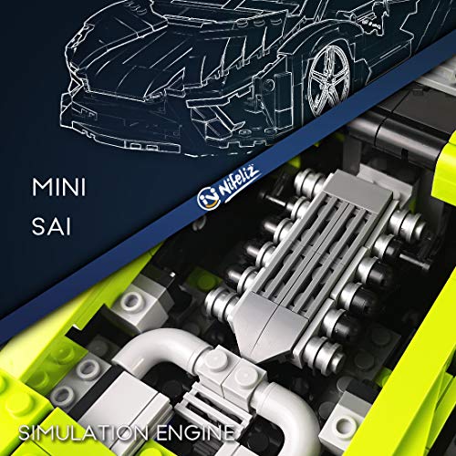 Nifeliz Mini SAI Sports Car MOC Building Blocks and Construction Toy, Adult Collectible Model Cars Set to Build, 1:14 Scale Sports Car Model (1133 Pcs)