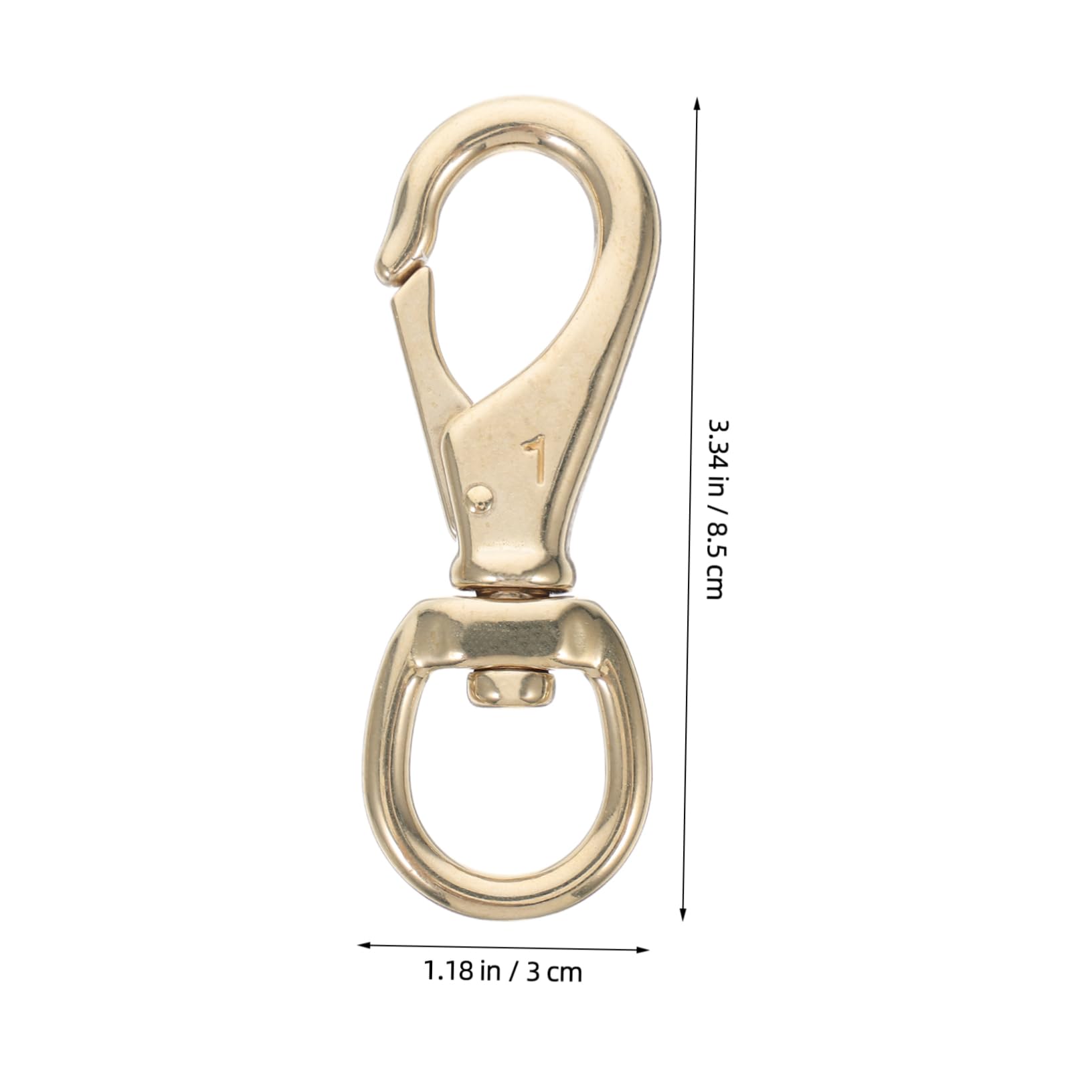 Unomor 4-Pack Brass Swivel Clasp Hooks DIY Keychains Accessories Metal Lobster Claw Hook Lanyard Clips for Bags Keys