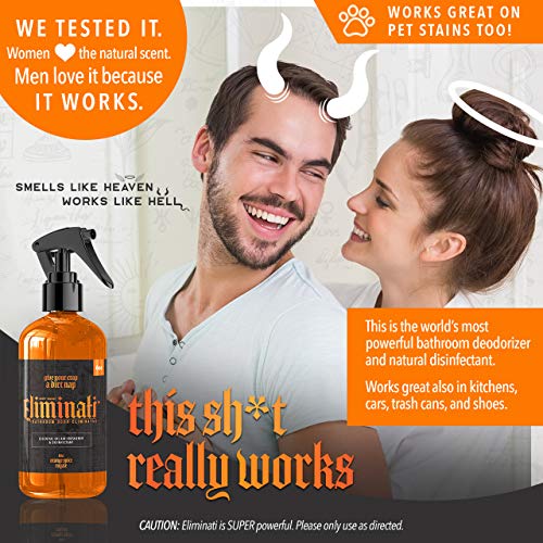 Eliminati Toilet & Bathroom Spray - 6oz Orange Spice Royale Scented Room Air Freshener & Odor Eliminator - Pre Poop Citrus like Potpourri Spray - Use For Poo, Pets, or Home - By Angry Orange - Thumbnail 2