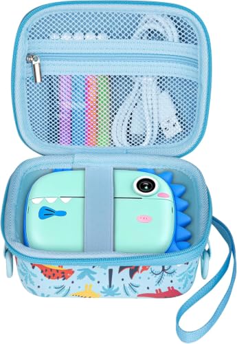 Leayjeen Funda para Cámara Instantánea Infantil, con Correa y Asa - Azul